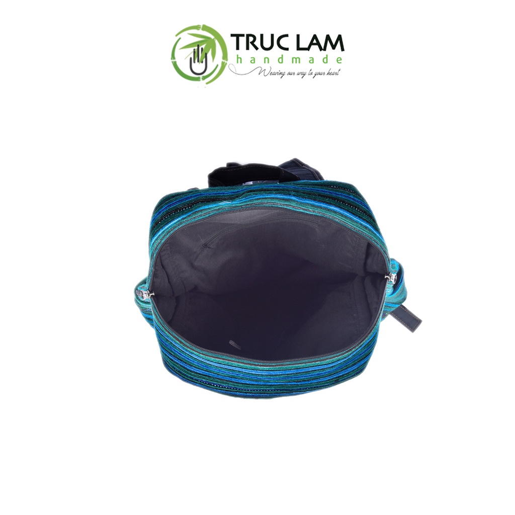 Balo Nam Nữ Thời Trang Unisex Trúc Lâm Handmade TCBL11 Vải Thổ Cẩm Cao Cấp Kiểu Dáng Đa Năng Hiện Đại