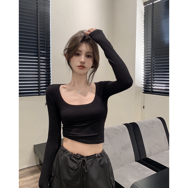 NRVP Áo Thun Nữ Dài Tay Dáng Rộng Thời Trang Hàn Quốc