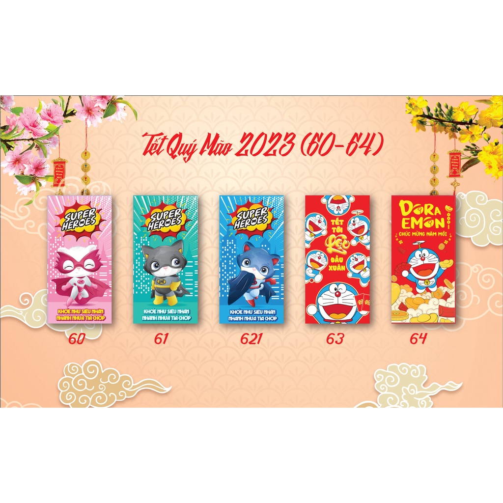 Sỉ 1000 Bao Lì Xì Tết 2023 Đẹp Được Chọn Mẫu Và Tặng Kèm Túi Bóng Kính