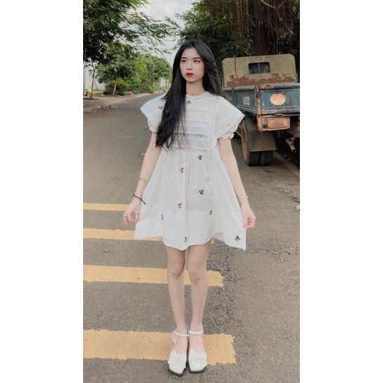 ĐẦM DOLL XÔ THÊU HOA