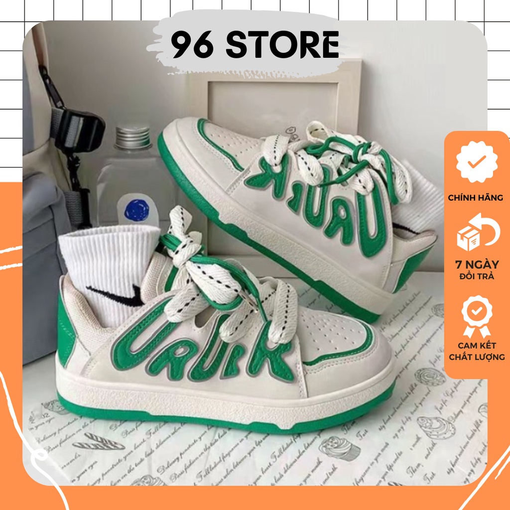 Giày thể thao nữ DPIDE phản quang độn đế cao cấp, Giầy sneaker xanh lục phong cách Ulzzang Hot trend 2022