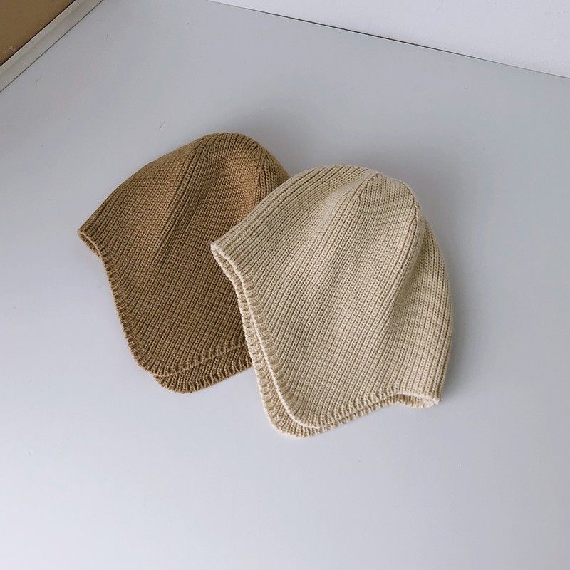 Mũ Len Giữ Ấm Tai Màu Sắc Đơn Giản Thời Trang Thu Đông Dành Cho Bé Trai Và Bé Gái