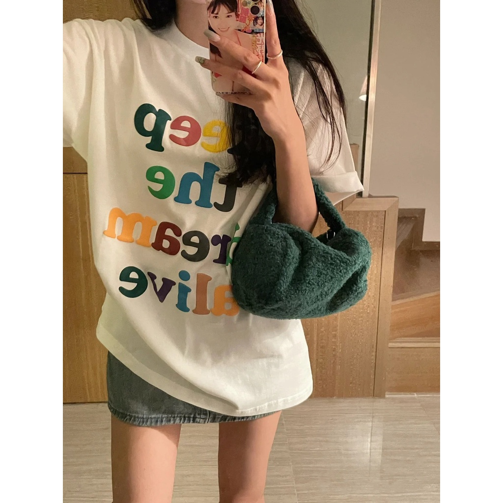 NRVP Áo Thun Unisex Mùa Hè Dáng Suông Tay Cộc Phong Cách Hàn Quốc Cho Nam Nữ