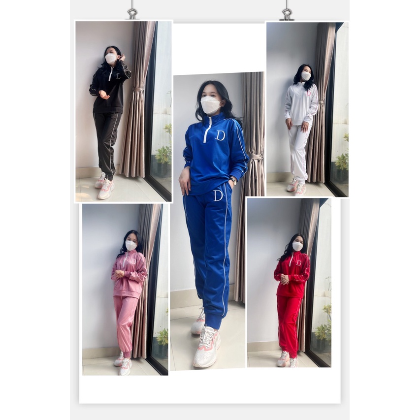 Bộthể thao nữ  VARIO  phong cách trẻ trung in chữ D phong cách Hàn Quốc VB22-06
