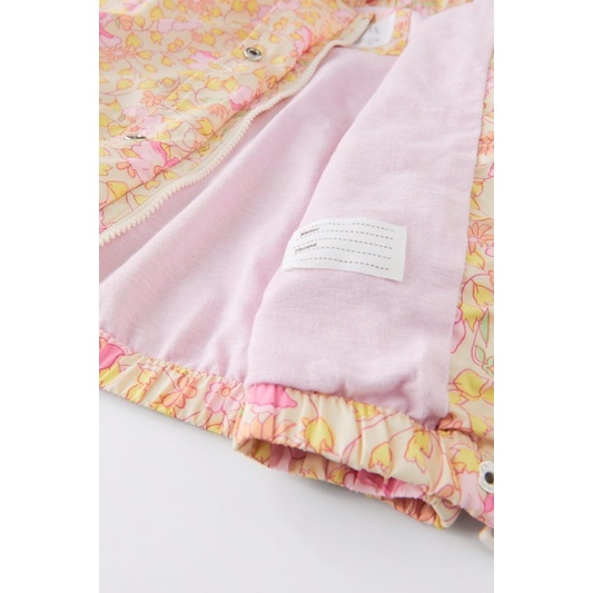 Áo khoác hoa nhí có mũ sẵn sale China sz 12-18m