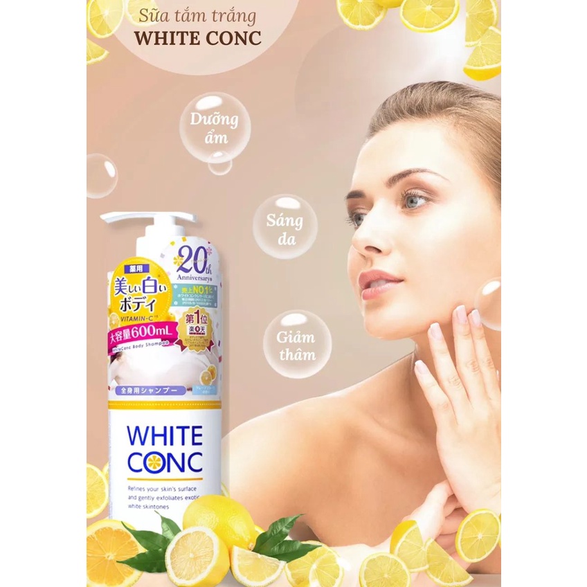 Sữa tắm trắng da White Conc Body Shampoo 600ml