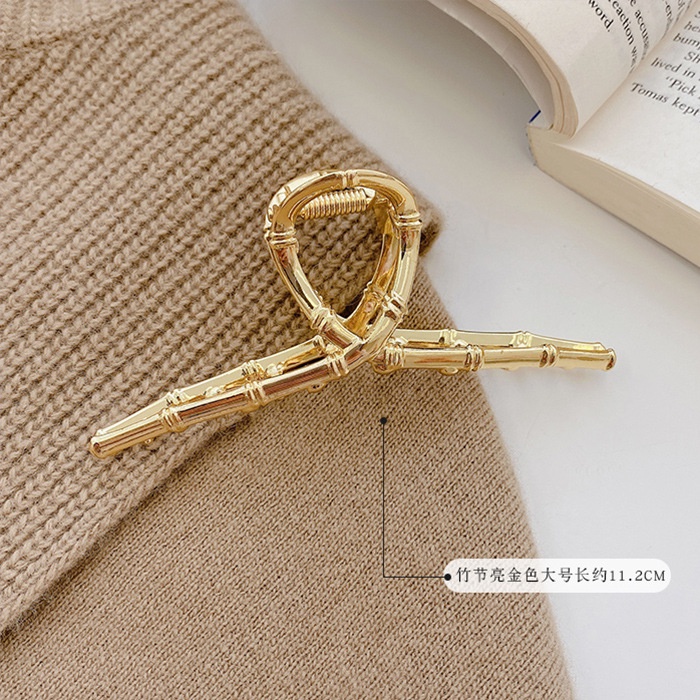 Kẹp Tóc Kim Loại Kiểu Thắt Chéo Mạ Vàng Cỡ Lớn Phong Cách Hàn Quốc