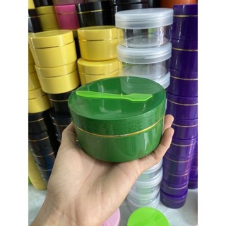 Hủ 250gr-màu xanh rêu-tặng muỗng dài 8.2cm
