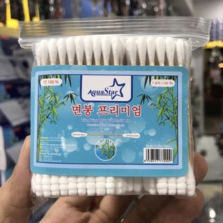 Tăm bông cao cấp Aqua Star bịch 100 cây.