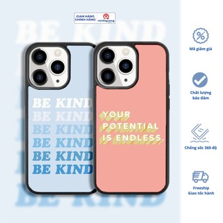 Ốp lưng iP nghệ thuật Be Kind & Your Potential Is Endless, Ốp lưng xinh xắn đơn giản, mang may mắn và niềm vui