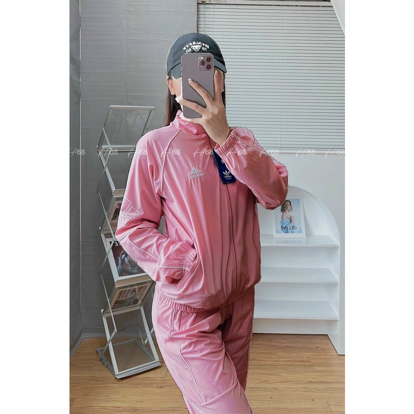 Bộ Áo Gió Thể Thao NỮ Logo thêu nổi, 2 Lớp siêu hot - Hàng Xuất Dư
