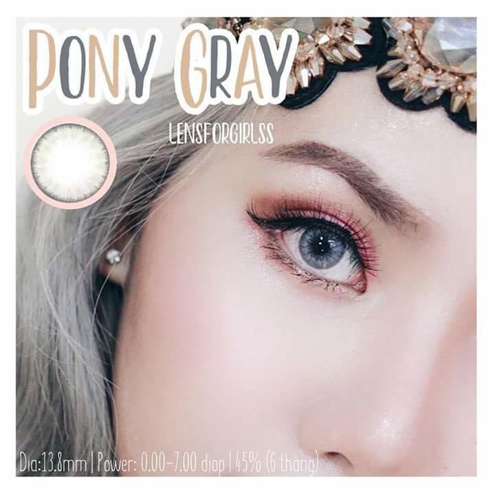 HCM có sẵn LENS XÁM TÂY có độ cận PONY GRAY tặng khay gương dụng cụ EDG xám cận