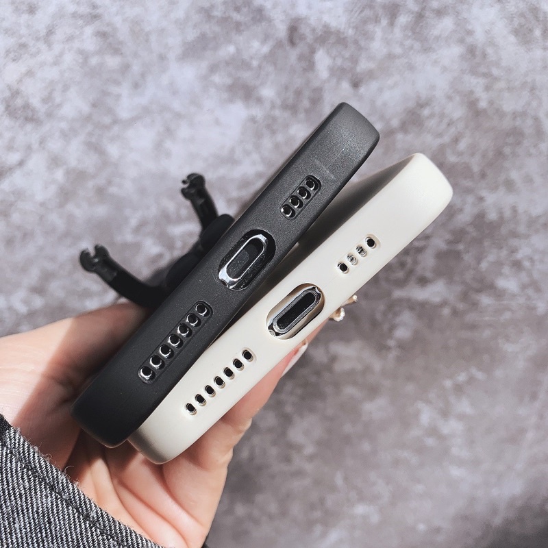 Ốp Lưng Basic Camera Nổi - Mẫu BE@R BRICK ( Kèm Giá Đỡ Hình Gấu )