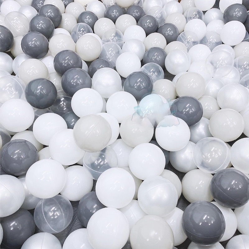 Bóng nhựa cho bé, bóng nhựa để chụp hình, an toàn không gây kích ứng kích thước 8cm Tông màu Đen Trắng Xám