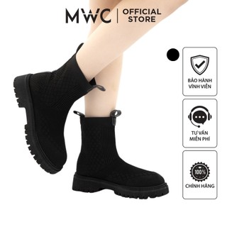 Giày MWC G004 - Giày Boot Nữ Cổ Lửng Ôm Chân Phong Cách Trẻ Trung Màu Đen