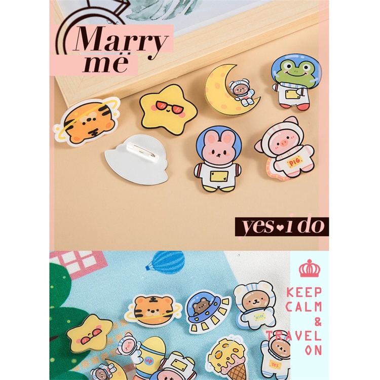 Trâm Cài Áo Hình Phi Hành Gia Hoạt Hình Dễ Thương Nhật Bản Và Hàn Quốc