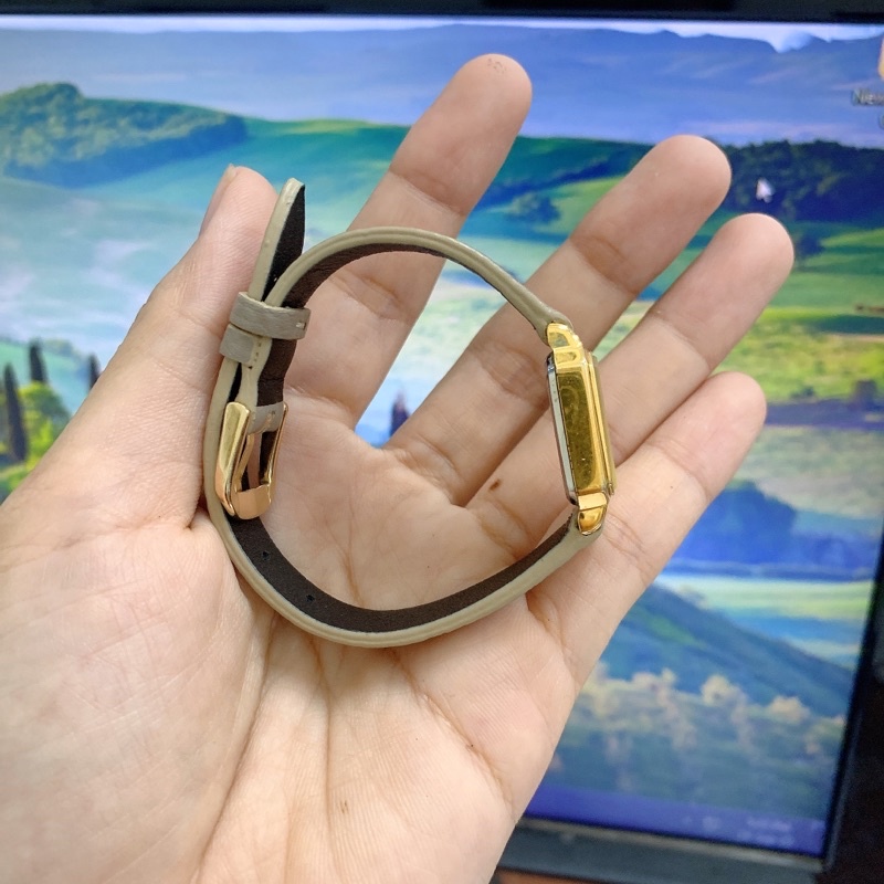 Đồng hồ si nữ hiệu Maxy, máy Nhật, dáng tank dây da