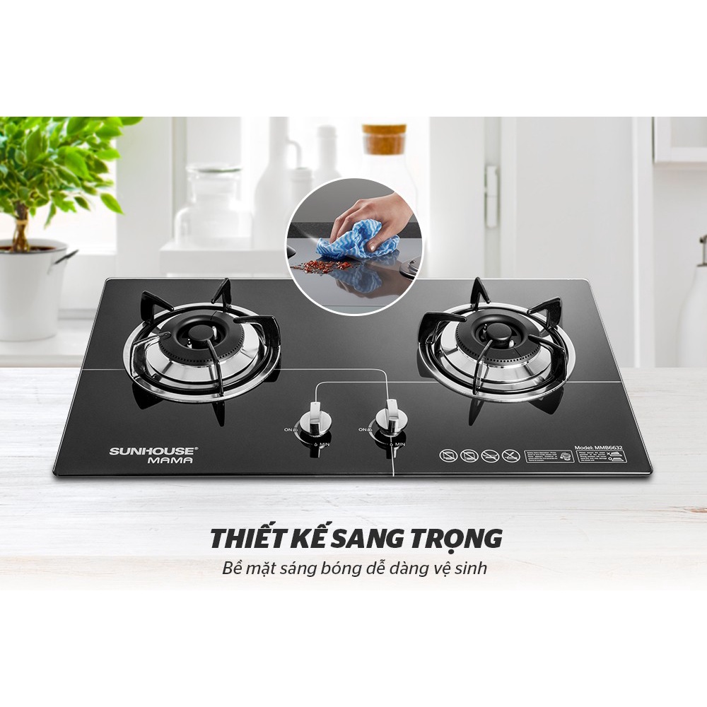 Bếp gas âm kính Sunhouse Mama MMB6632 -