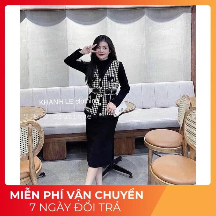 𝗩𝗶𝗱𝗲𝗼 𝗔̉𝗻𝗵 𝗧𝗵𝗮̣̂𝘁 ✔ Set Váy Mix Áo Khoác Lông Phối Vải Kaki Caro Ngọt Ngào