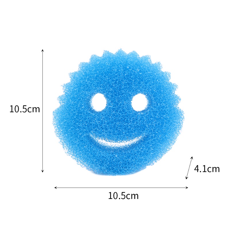 Set 4 Miếng Bọt Biển Rửa Chén Hình Mặt Cười Nhiều Màu Sắc