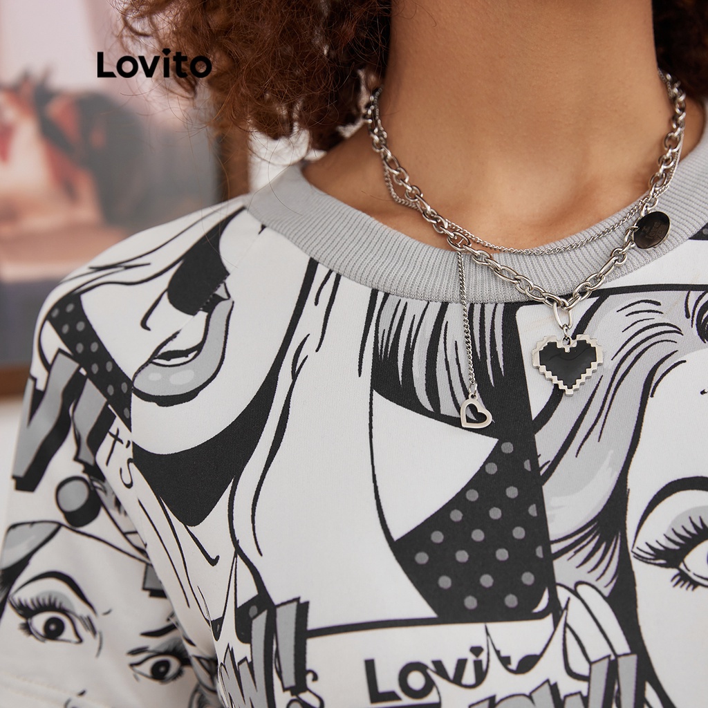 Đầm Lovito cổ tròn kiểu ngắn/ trên đầu gối váy đắp tôn dáng phong cách ngày thường L19E050 (trắng)