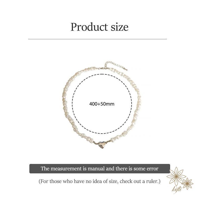 Vòng cổ Đính Ngọc Trai Hình Trái Tim Sang Trọng Phong Cách Hàn Quốc