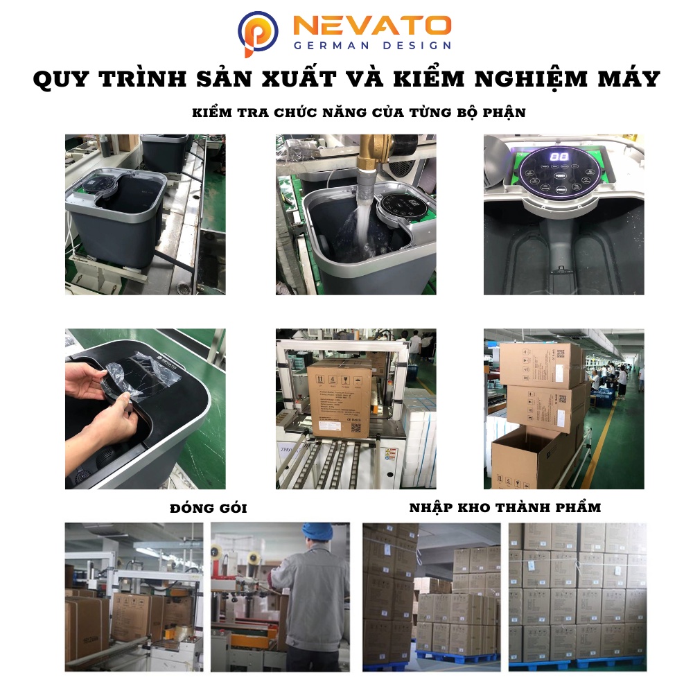 Bồn Ngâm Chân Massage Diệt Khuẩn Thông Minh Nevato NVF605 Công Suất 800W