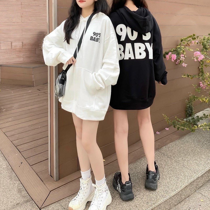 Áo khoác hoodie nam nữ 90s BABY form rộng, áo hoodie thời trang hàn quốc