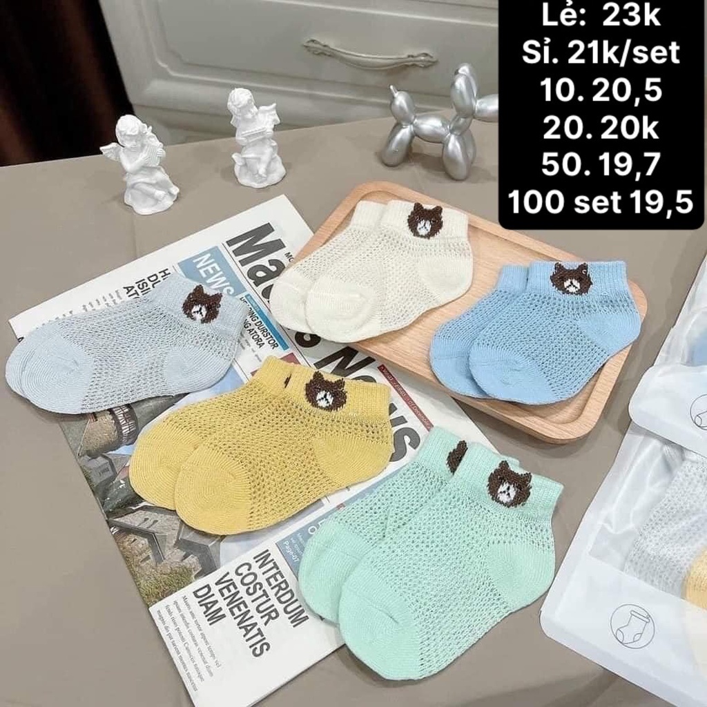 Set 5 đôi tất gấu lưới cho bé (set)