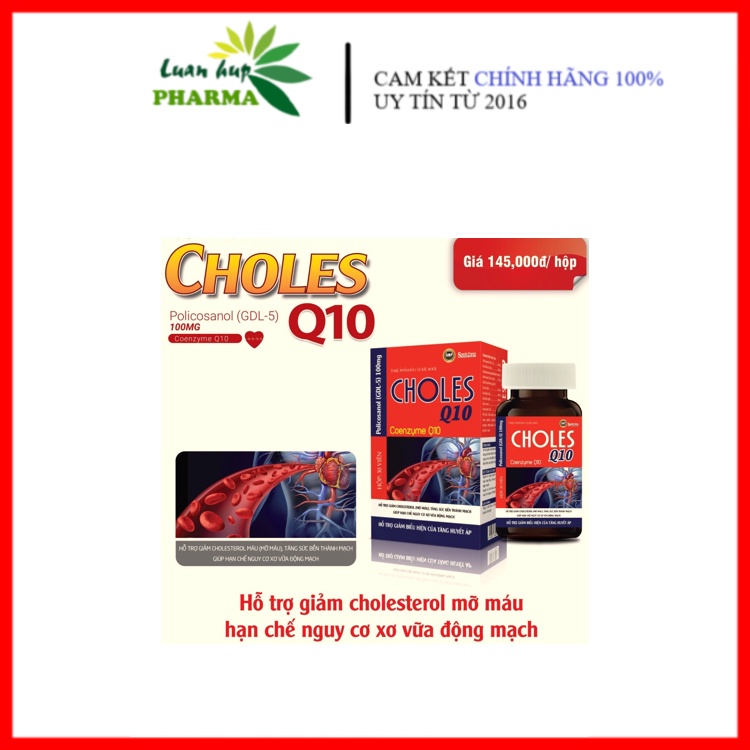 Choles q10 sanofa  coenzyme q10  - viên uống giảm mỡ máu, người cao huyết - ảnh sản phẩm 1