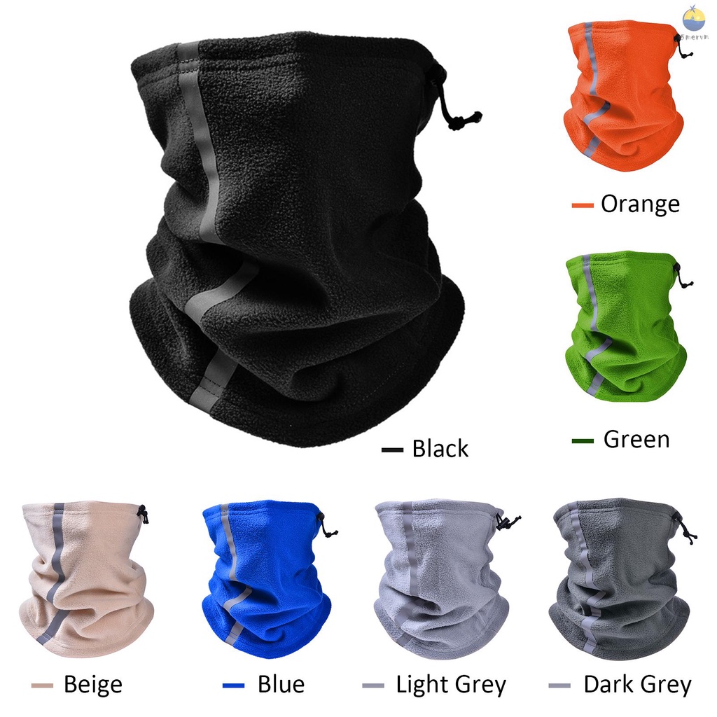 Adjustable Fleece Neck Gaiter Warmer Reflective Safety Face Cover Winter Warm Outdoor Sport Scarf for Men and Women Skiing Cycling Running