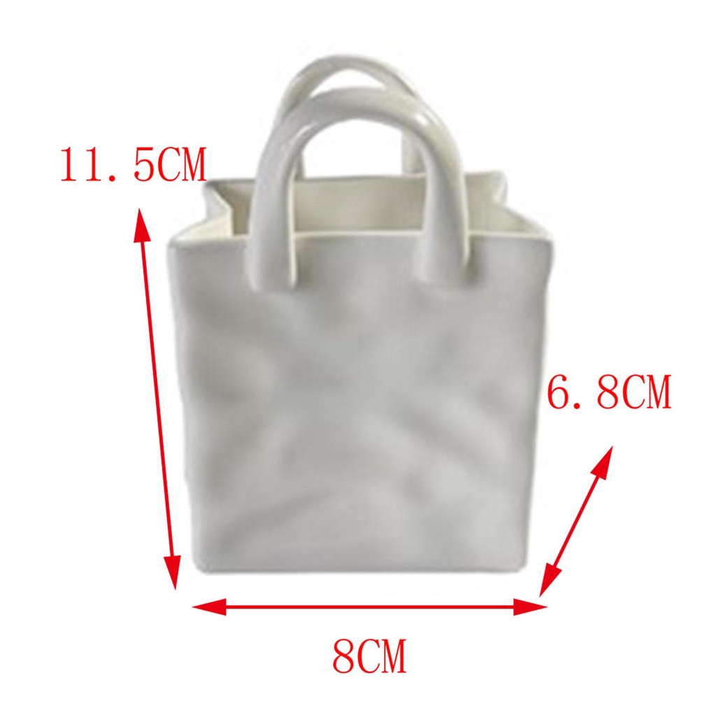 Bình hoa LOVIVER chất liệu sứ thiết kế kiểu túi xách trang trí phòng khách