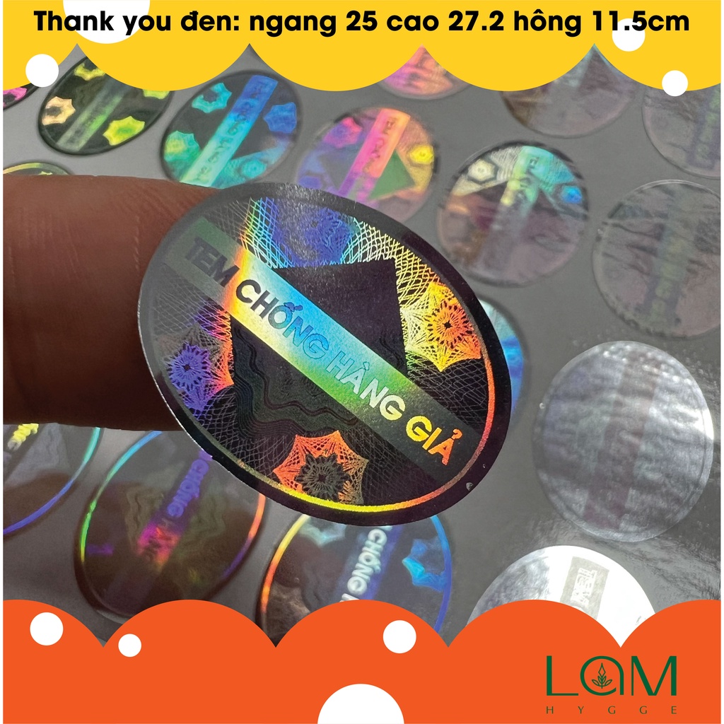 (Hàng sẵn) Tem hologram, tem chống hàng giả, tem decal 7 màu