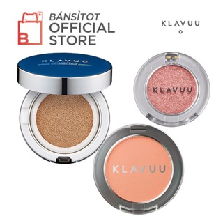Combo trang điểm makeup klavuu gồm 01 blue cushion + 01 phấn mắt + 01 phấn má cao cấp