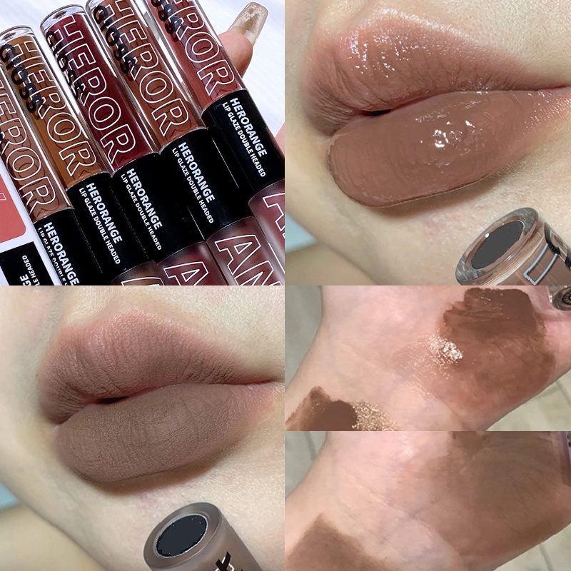 Son Môi Hai Đầu 2 Trong 1 Mềm Mịn Như Nhung Giúp Dưỡng Ẩm Và Lâu Trôi