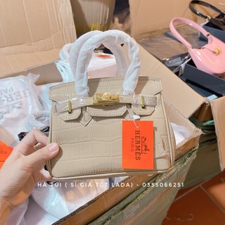 Túi h mờ da rắn bóng size 20