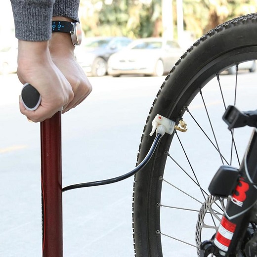 Đầu Chuyển Đổi Nối Van Bơm Hơi Bánh Xe Đạp Cong Góc 90 Độ Có Nắp Đậy Kín Hơi 1 Chiều