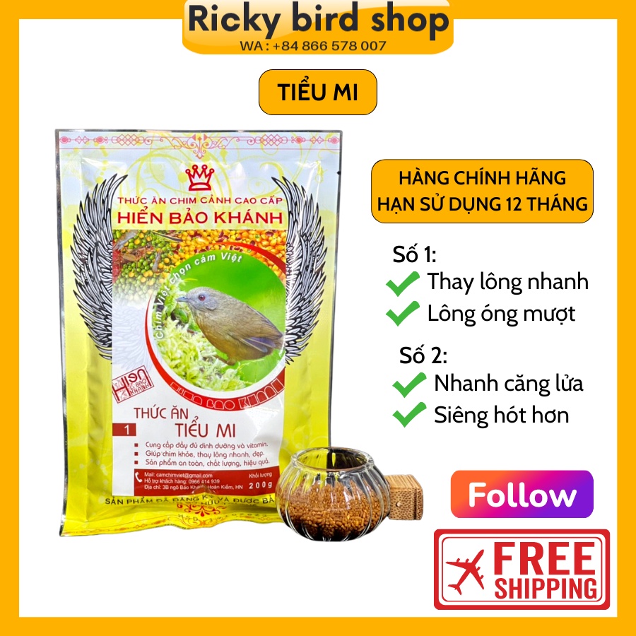 Cám Chim Tiểu Mi Hiển Bảo Khánh CHÍNH HÃNG - Gói 200g, HSD 12 tháng