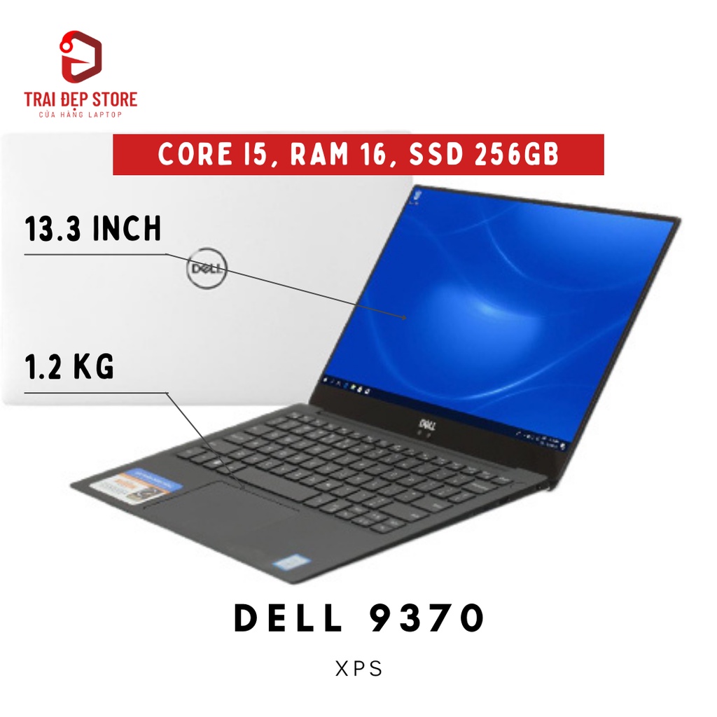 Máy tính Laptop Dell XPS 9370 Core i5, Ram 8, SSD 256