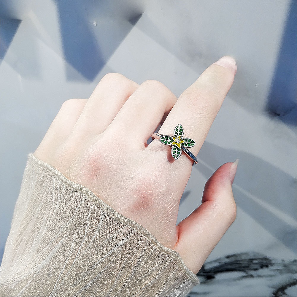 Nhẫn Hở Hình Cỏ Bốn Lá Thời Trang Cho Nữ