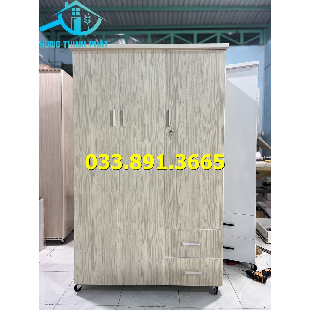 TỦ QUẦN ÁO 3 CÁNH 1M7X1M06X45 NHỰA ĐÀI LOAN FREE SHIP