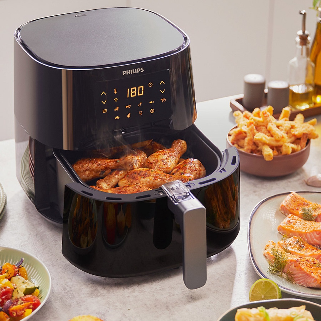 Nồi Chiên Không Dầu Philips HD9280/90 Essential size XL Digital Connected  - Hàng Chính Hãng