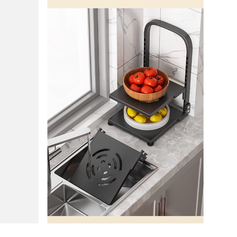 Kệ giá để chảo Pihouse 2-3-4 tầng, thép cacbon sơn tĩnh điện có thể điều chỉnh độ cao