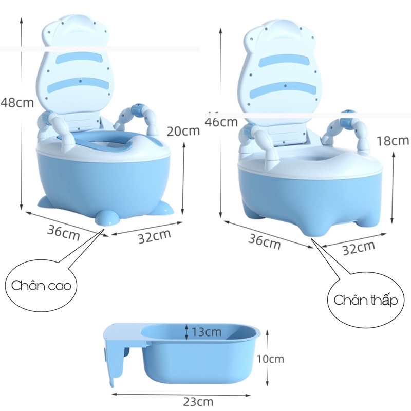 Bô vệ sinh cao cấp cho bé hình bò sữa siêu xinh, có chỗ dựa và tay cầm
