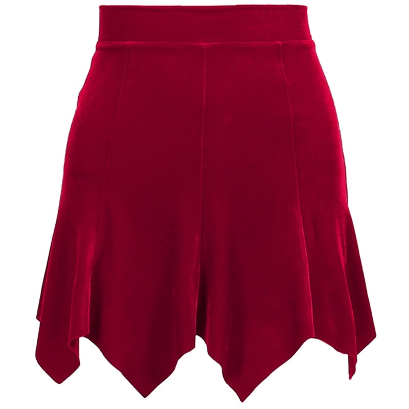 Chân Váy Nhung Mini Lưng Cao Phong Cách Gothic Gợi Cảm Cho Nữ