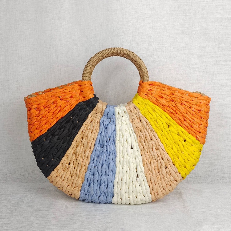 Ielgy Túi Xách Hình Bán Nguyệt Màu Sắc Tương Phản Xu Hướng Đường Phố Cho Nữ