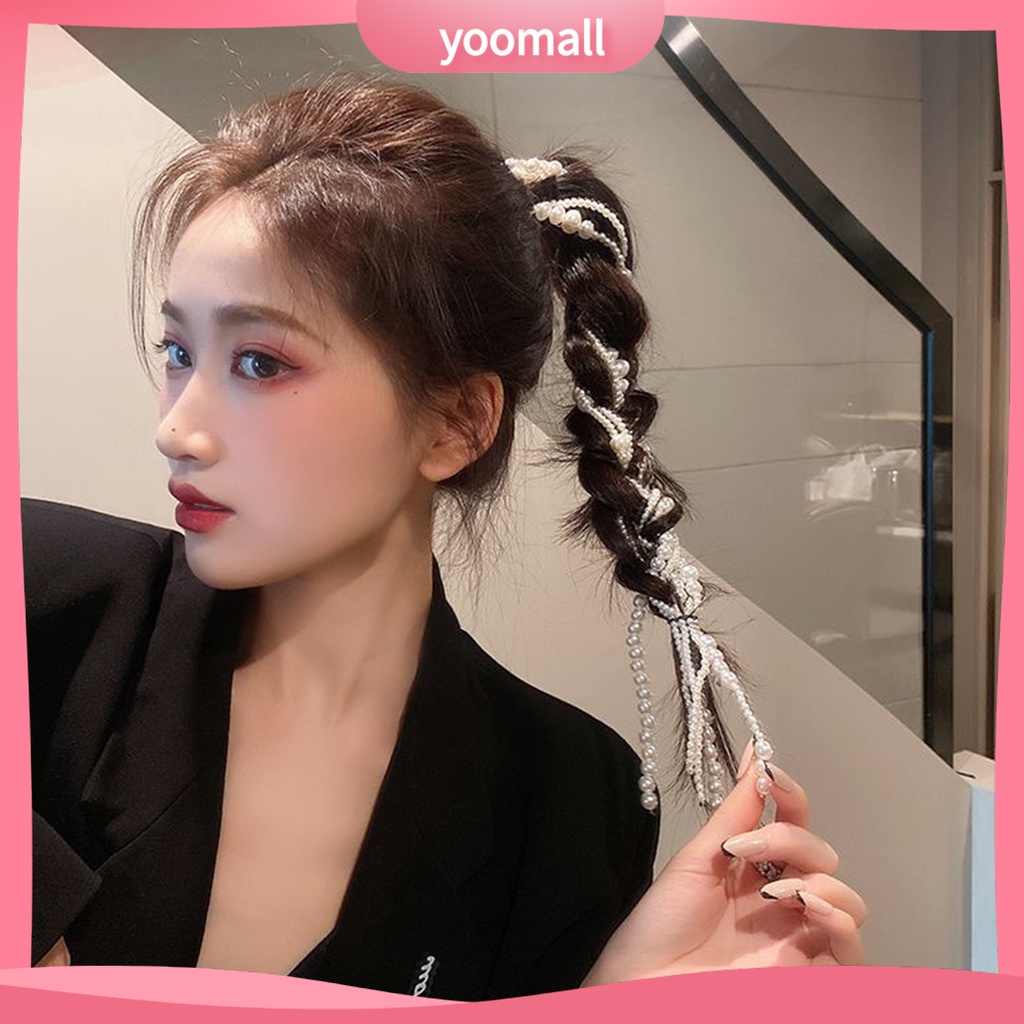 Yoomall| Băng Đô Cài Tóc Đính Ngọc Trai Giả Thời Trang Cho Cô Dâu