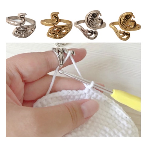 NHẪN ĐEO TAY HỖ TRỢ MÓC LEN -  TRÁNH ĐAU TAY KHI MÓC LEN - ĐEO TRANG TRÍ