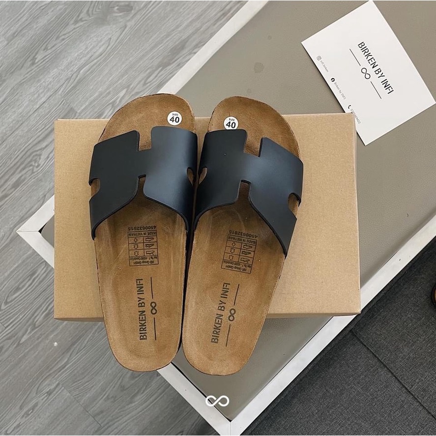 DÉP DA PU QUAI CHỮ H UNISEX