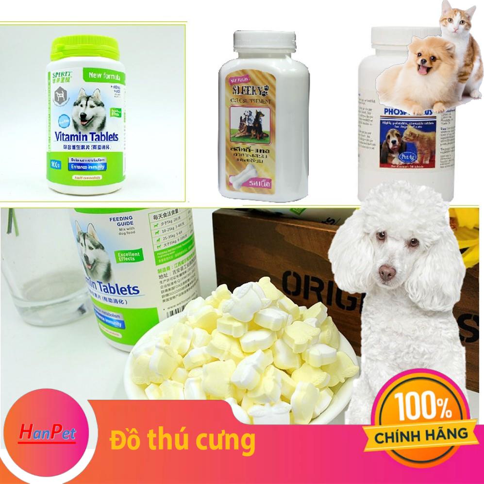 (1 lọ) Bổ Sung Canxi Calcium Phophorus (2 loại) Spirit Cho Chó giúp khỏe mạnh chắc xương